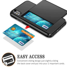 Load image into Gallery viewer, PC001-Business Phone Cases For iPhone Case Slide Armor Wallet Card Slots Holder Cover for iPhone X XS Max XR 7 8 Plus 6 6s 5 5S SE