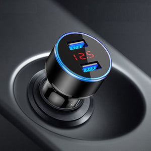 CC001-3.1A 5V Dual USB Car Charger With LED Display Universal Phone Car-Charger for Samsung iPhone and Tablet