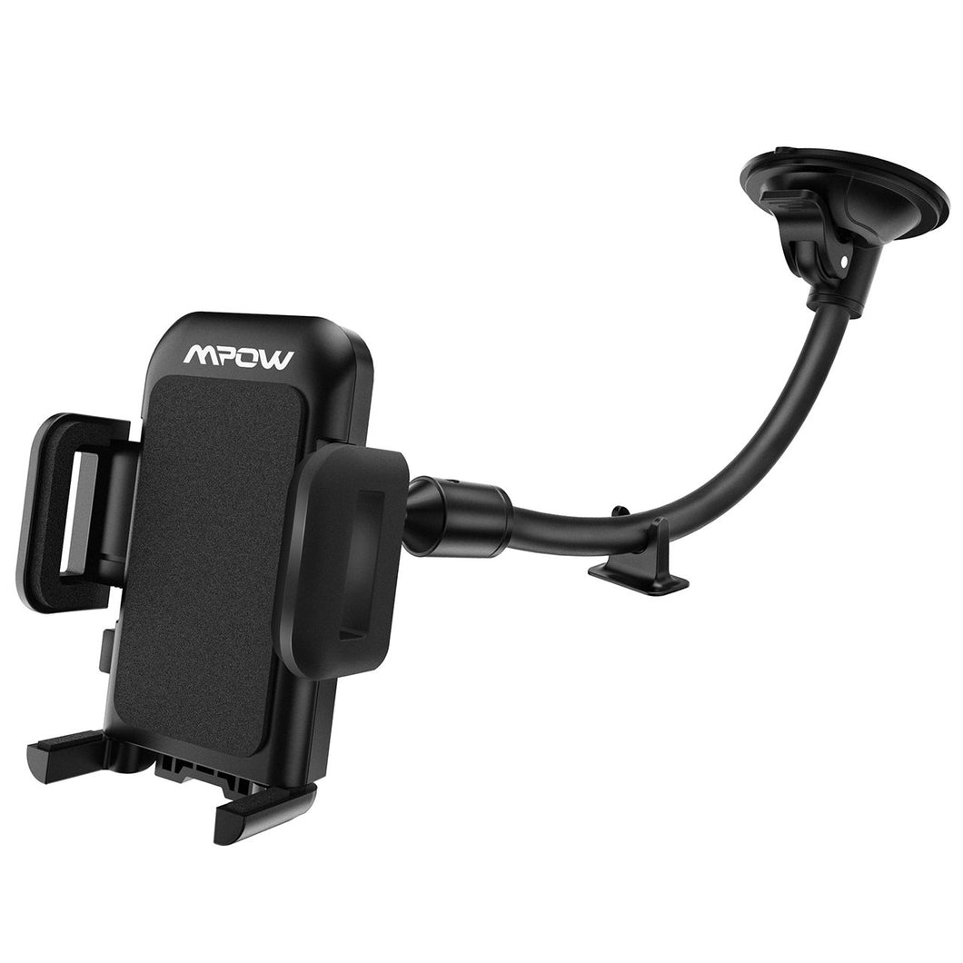 033 Cell Phone Holder for Car, Windshield Long Arm Car Phone Mount with One Button Design and Anti-Skid Base Car Holder Compatible iPhone Xs MAX/XS/XR/X/8/7/7P/6s, Galaxy S6/S7/S8,Google