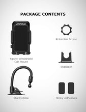 Load image into Gallery viewer, 033 Cell Phone Holder for Car, Windshield Long Arm Car Phone Mount with One Button Design and Anti-Skid Base Car Holder Compatible iPhone Xs MAX/XS/XR/X/8/7/7P/6s, Galaxy S6/S7/S8,Google