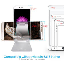 Load image into Gallery viewer, Adjustable Cell Phone Stand, Lamicall Phone Stand : [Update Version] Cradle, Dock, Holder Compatible with iPhone Xs XR 8 X 7 6 6s Plus SE 5 5s Charging, Accessories Desk, Android Smartphone - Silver