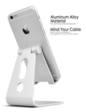 Load image into Gallery viewer, Adjustable Cell Phone Stand, Lamicall Phone Stand : [Update Version] Cradle, Dock, Holder Compatible with iPhone Xs XR 8 X 7 6 6s Plus SE 5 5s Charging, Accessories Desk, Android Smartphone - Silver
