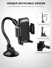 Load image into Gallery viewer, 033 Cell Phone Holder for Car, Windshield Long Arm Car Phone Mount with One Button Design and Anti-Skid Base Car Holder Compatible iPhone Xs MAX/XS/XR/X/8/7/7P/6s, Galaxy S6/S7/S8,Google