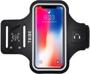 Water Resistant Cell Phone Armband Case for iPhone X, Xs, 8, 7, 6, 6S Samsung Galaxy S9, S8, S7, S6, A8 with Adjustable Elastic Band & Key Holder for Running, Walking, Hiking