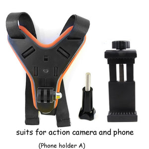 HH002-Full Face Impact Resistant Motorcycle Helmet Chin Mount With Anti-Slip Action Camera, 360 Degree Motorcycle Helmet Strap for GoPro Hero (2018) Hero 7 Black/White/Gray, Hero 6 Hero 5 Black Hero 4/3+/LCD Session Fusion, 360 Camera