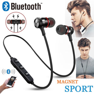 PE001 Wireless Bluetooth Noise Free Sports Headphones, Stereo Bass Magnetic Earbuds Headset With Mic for All Phones