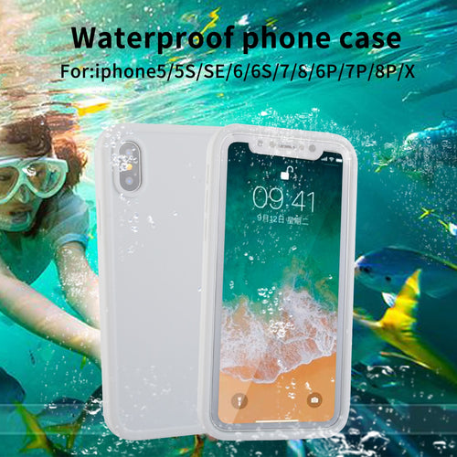 WH003 - Full body sealed Waterproof Phone Case for iPhone X 8 7 Plus 6 6S Plus 5 5S XR XS Max
