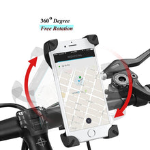Load image into Gallery viewer, BH004-Bike Phone Mount, Mobile Cell Phone Bicycle Motorcycle Handlebar Mount Holder Cradle Bracket Stand Support for Most Smartphones, 360 Degree Rotation Adjustable