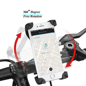BH004-Bike Phone Mount, Mobile Cell Phone Bicycle Motorcycle Handlebar Mount Holder Cradle Bracket Stand Support for Most Smartphones, 360 Degree Rotation Adjustable